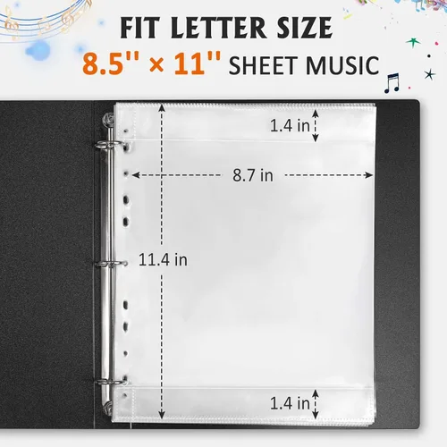 Miniatura 2 de Carpeta de partituras musicales, carpeta de música tamaño carta, capacidad de 80 páginas, carpeta de coro escribible, apto para papel de 8.5 x 11