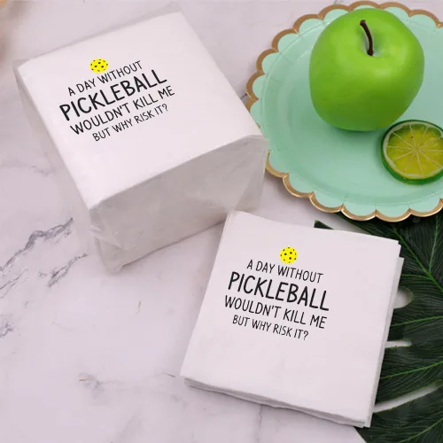 Miniatura 6 de Divertidas servilletas de cóctel con cita de pickleball, 50 unidades al día sin pickleball Wouldn't Kill Me But Why Risk It Servilletas desechables