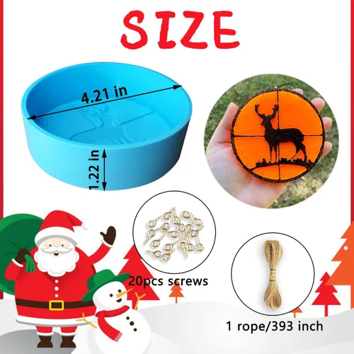 Miniatura 3 de Molde de silicona para freshie de ciervos de Navidad, molde de silicona Freshie para automóvil con aroma para freshies de automóvil, suministros
