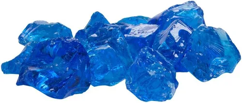 Miniatura 3 de Celestial Fire Glass - Triturado, azul tropical (1/2" a 3/4") Tarro de 10 libras