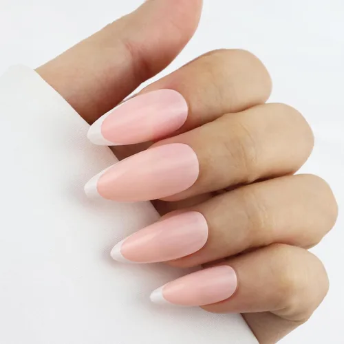 Miniatura 14 de Uñas postizas a presión marrón café, uñas postizas medianas de almendra, color sólido, cobertura completa, uñas postizas artificiales brillantes