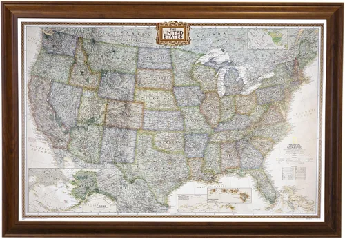 Miniatura 20 de Push Pin Travel Maps - Executive US - Mapa de pines enmarcado con marco negro para rastrear tus viajes - 27.5 x 39.5 pulgadas - 8 opciones de marco