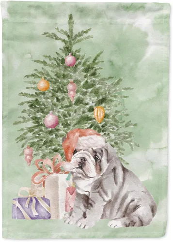 Miniatura 28 de Caroline's Treasures CK8213GF Bulldog Inglés #2 Regalos de Navidad y árbol de jardín Bandera de buzón Bandera decorativa para patio exterior, patio