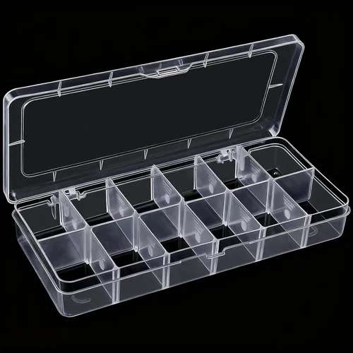 Miniatura 14 de DUOFIRE Recipiente organizador de plástico separador almacenador ajustable compartimento modular con tapa para joyas abalorios aretes herramientas