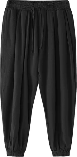 Miniatura 4 de COOFANDY Pantalones harén de algodón para hombre, casuales, holgados, de lino, hippie