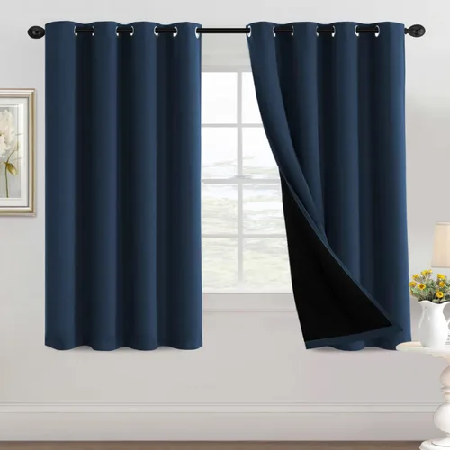 Miniatura 21 de H.VERSAILTEX Cortinas 100% de opacidad para dormitorio, con aislamiento térmico, cortinas opacas completas para sala de estar, cortinas de ventana