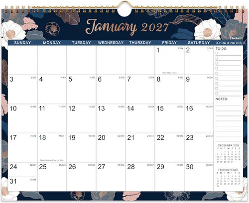 Pinchoco Calendario 2027 – Calendario de pared 2027 de 12 meses, enero de 2027 a diciembre de 2027, 11.5 x 15 pulgadas, el calendario de pared 2027