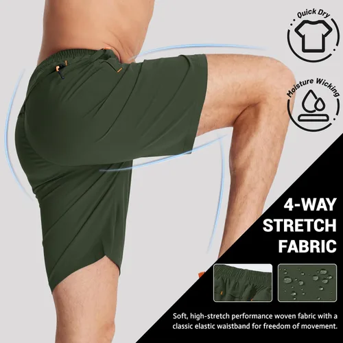 Miniatura 97 de TACVASEN Pantalones cortos deportivos para correr para hombre, 9 pulgadas, de secado rápido, pantalones cortos ligeros de verano, 3 bolsillos