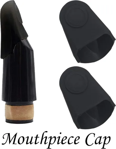Miniatura 5 de Protector de boquilla de goma - 2 tapas duraderas para saxofón y clarinete (negro)