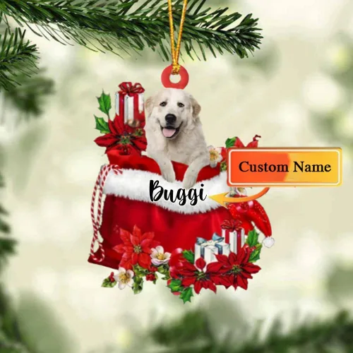 Miniatura 169 de Perro Akita Inu personalizado en bolsa de regalo, adorno de Navidad, nombre personalizado, regalo para amantes de los perros, familia, Navidad