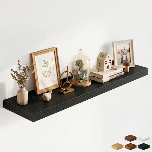 Miniatura 67 de Estantes flotantes de 48 pulgadas para pared, estante de chimenea de 10 pulgadas de profundidad, estantes flotantes de madera para pared, estantes