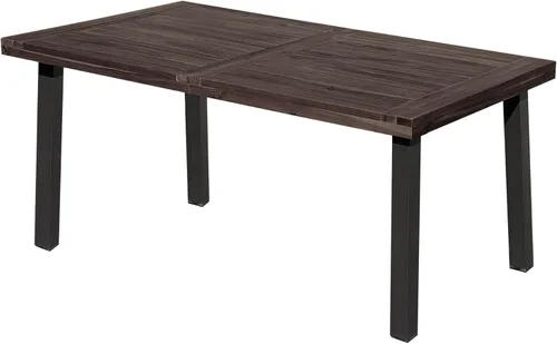 Miniatura 3 de Mesa de comedor Flamaker para 6 personas de madera de acacia FSC para interior y exterior, mesa de cocina del hogar con patas de hierro, mesa grande