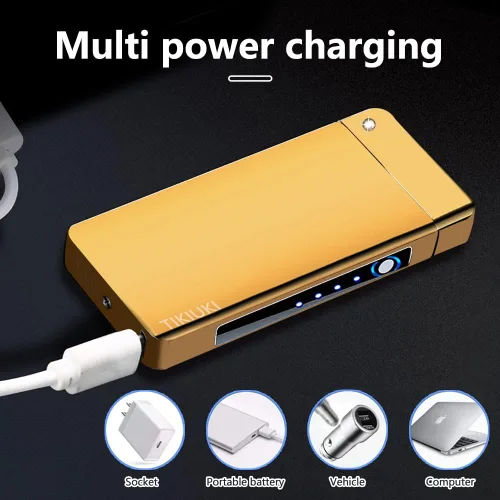Miniatura 2 de Encendedor eléctrico de plasma de doble arco, sin llama, resistente al viento, electrónico con chip inteligente para vela, barra de incienso, Nuevo