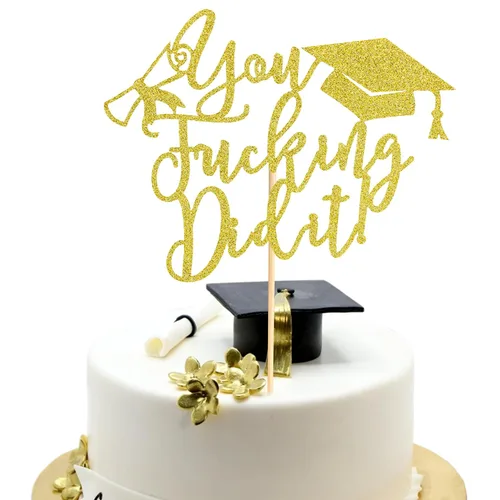 Miniatura 16 de Arthsdite 1 Pieza Decoración para Pastel de Graduación con Purpurina Dorada "So Proud of You" - 2025 Graduado Felicitaciones Senior Decoración