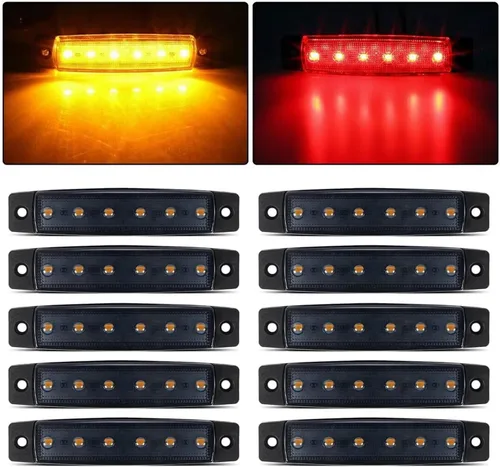 Miniatura 10 de FXC 10x 6 luces LED indicadoras laterales de gálibo para camión, autobús, remolque, luz interior impermeable para barco, luz de popa de cubierta