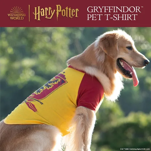 Miniatura 2 de Harry Potter Gryffindor Camiseta para perro, camisa de disfraz para mascotas, ropa y accesorios para perros con licencia oficial para casas