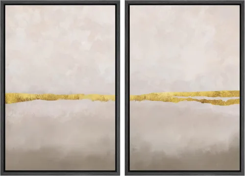 Miniatura 14 de MUDECOR Lienzo enmarcado para pared, bosque brumoso, reflejos, paisaje tranquilo, ilustraciones modernas, arte decorativo, bohemio, tranquilo/zen