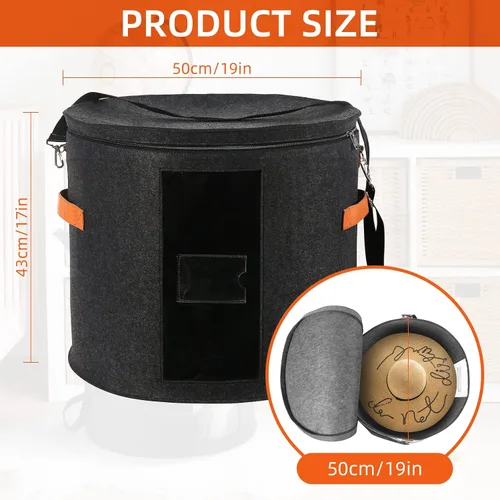 Miniatura 3 de Caja grande para sombreros de 19 pulgadas, cajas de almacenamiento para sombreros para mujeres, grandes y redondas para hombres, cajas plegables