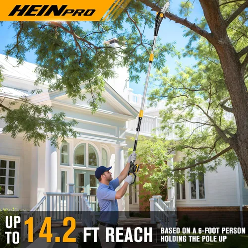 Miniatura 3 de HEINPRO Sierra de Poste Inalámbrica de 8 Pulgadas Compatible con Batería Dewalt de 20V MAX, Sierras de Poste Eléctricas para Poda de Árboles