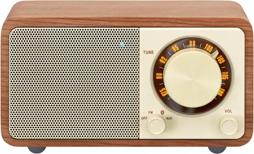Miniatura 7 de Sangean WR-7DK - Mini altavoz Bluetooth de madera con sintonizador de radio FM y Aux-in cereza oscura