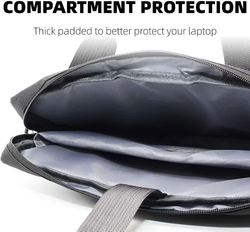 Miniatura 2 de Funda de transporte para laptop de 13/14/15 pulgadas - Doble compartimento a prueba de golpes, correa ajustable duradera y elegante, bolsa escolar