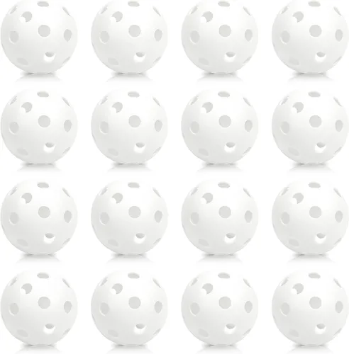 Miniatura 11 de Paquete de 16 pelotas de béisbol de plástico, bolas huecas para práctica de bateo ligera, pelotas de entrenamiento para interiores y exteriores