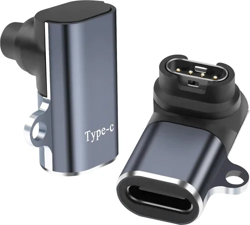 QIANRENON Conector adaptador de ángulo de 90° para reloj Garmin USB C, tipo C a Garmin, acoplador convertidor de ángulo recto de carga, para reloj