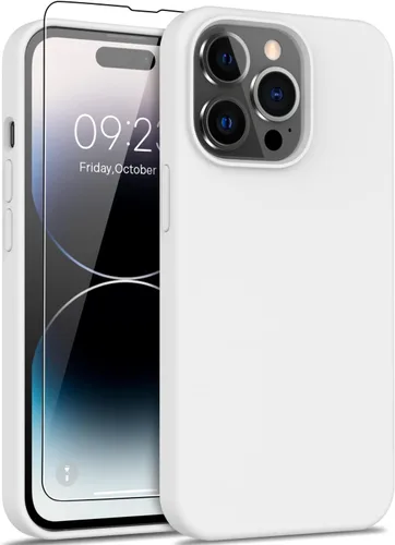 Miniatura 43 de DEENAKIN Funda compatible con iPhone 14 Plus con protector de pantalla, funda mejorada para cámara, goma de gel de silicona suave probada contra