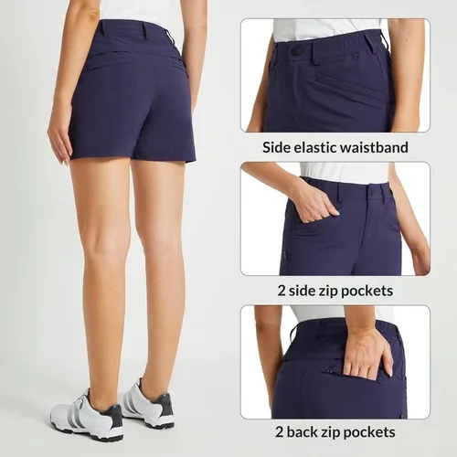 Miniatura 2 de BALEAF Pantalones cortos de golf para mujer, elásticos, de 4.5 pulgadas, de secado rápido, transpirable, para senderismo, elastano, activos