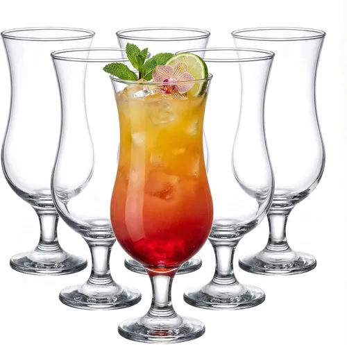 Miniatura 8 de Juego de 6 vasos grandes de huracán de 12.8 onzas líquidas, copas de cóctel altas, mojito, margarita, sangría, vasos de piña colada, cristalería