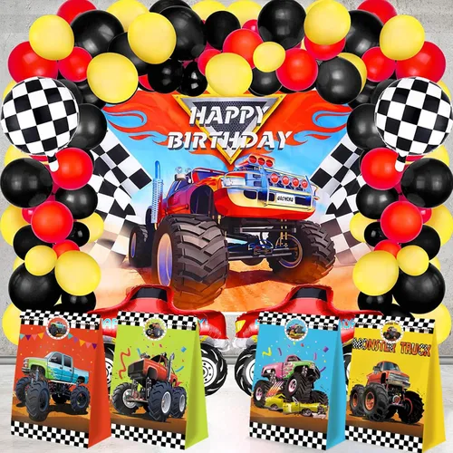 Miniatura 2 de 24 bolsas de golosinas Monster Truck: recuerdos de fiesta de monstruos y decoraciones para fiestas de cumpleaños de niños