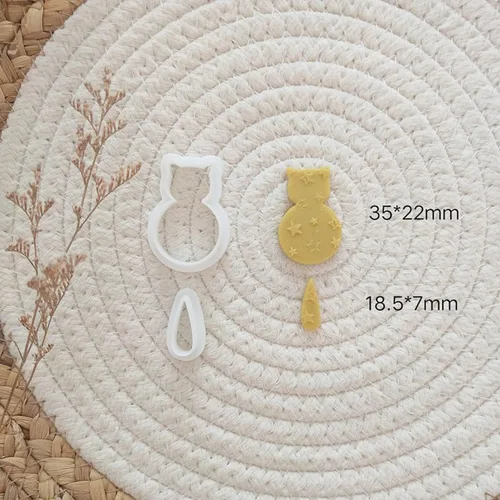 Miniatura 3 de Cortadores de arcilla polimérica para suministros de fabricación de aretes, moldes de cortador de galletas