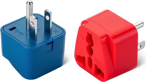 Miniatura 20 de Bates - Adaptador universal de enchufe de viaje, paquete de 2, convierte enchufes de la UE/Reino Unido y Asia a enchufe de EE. UU., adaptador