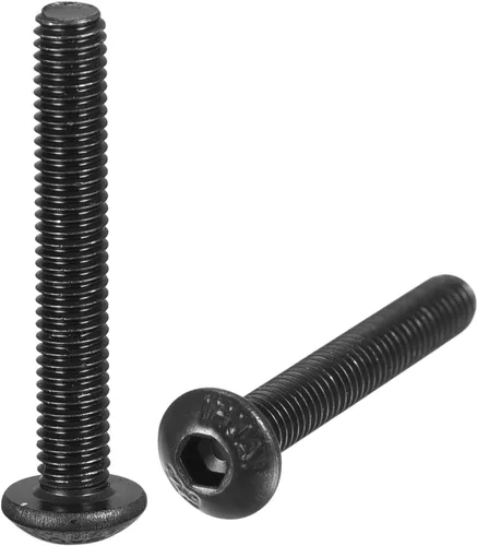 Miniatura 10 de uxcell Tornillos de cabeza de botón hexagonal M3x6mm Tornillos de acero de aleación 100pcs