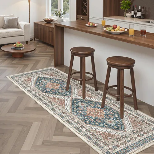 Miniatura 720 de Madane Tapete lavable de 2 x 10 pies para pasillo, cocina, recibidor, clásico, suave, antideslizante para interiores, casa de campo, baño, sala
