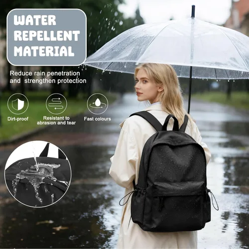 Miniatura 6 de VECAVE - Mochila ligera para mujeres y hombres, mochila de viaje casual para portátil, A-Negro, Grande, Mochila