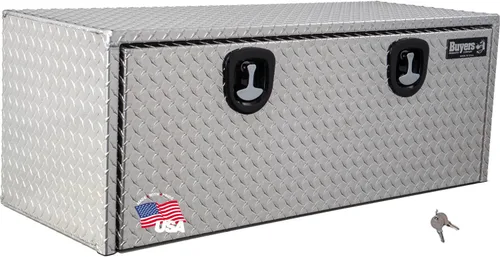 Miniatura 22 de Buyers Products 1705148 - Caja de camión de aluminio diamantado para debajo de la carrocería con pestillo de mango en T, 14 x 12 x 16 pulgadas