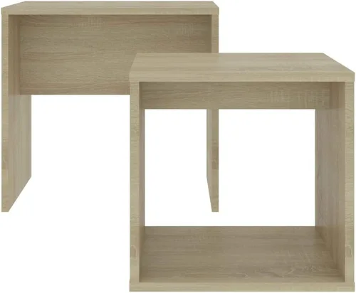 Miniatura 4 de Mesa auxiliar, mesa de centro cuadrada adecuada para sala de estar, oficina, balcón, estudio, juego de sala de estar familiar, roble Sonoma de 18.9
