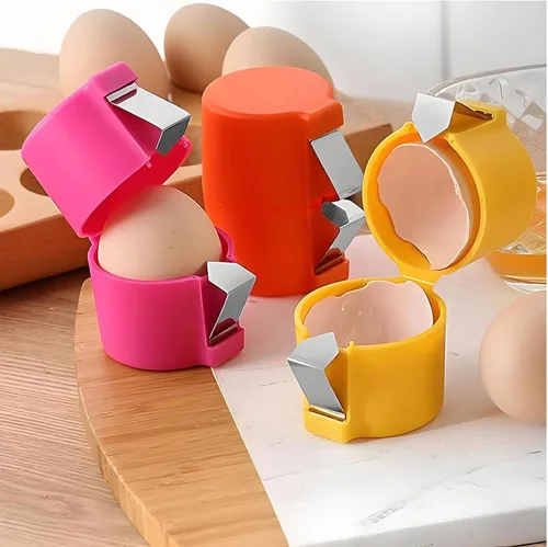 Miniatura 4 de 3 abridores de cáscara de huevo, pelador de huevos duros, herramienta de galleta de huevos para huevos crudos, separador de huevos de acero