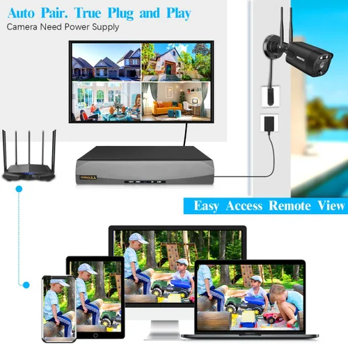 Miniatura 6 de Audio de 2 vías 5.5MP antenas duales WiFi seguridad sistema de cámara inalámbrica videovigilancia hogar cámaras de seguridad inalámbricas al aire