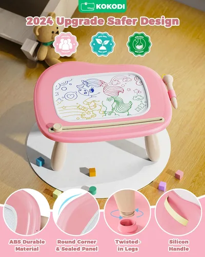 Miniatura 2 de KOKODI Pizarra de Dibujo Magnética, Juguetes para Niñas de 1 a 2 Años, Gran Tablero de Garabato para Aprender y Educar para Bebés de 1, 2 y 3 Años