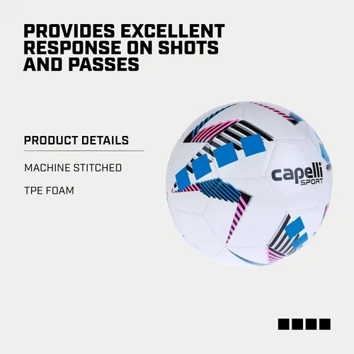 Miniatura 4 de Capelli Sport Balón de fútbol, Star Cubes Team Balón de fútbol para entrenamiento al aire libre e interior Azul neón