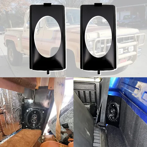 Miniatura 3 de RULLINE Soportes de altavoz detrás del asiento Compatibles con Chevy GMC C10 de 1973-1987 detrás de la cabina del asiento cuadrado para altavoces 6x9