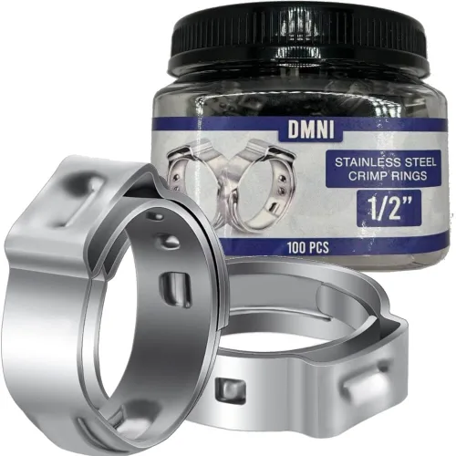 DMNI - Abrazaderas de acero inoxidable para conexiones de tubería Pex, 100 unidades (paquete de 1)