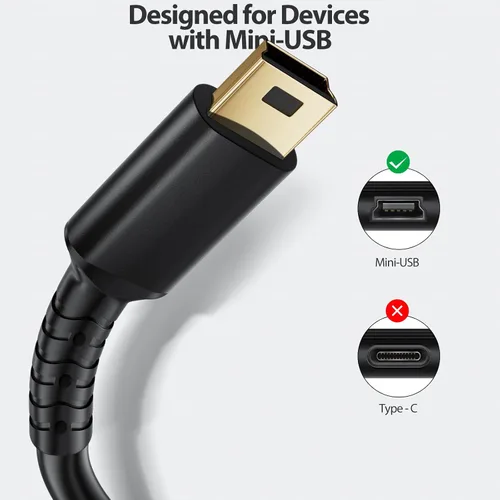 Miniatura 2 de VOTY Mini USB Cable, USB 2.0 to Mini B Male Charger Cord Durable USB Mini to USB Charging Cable Compatible with PS3 Controller, MP3 Player, Camera