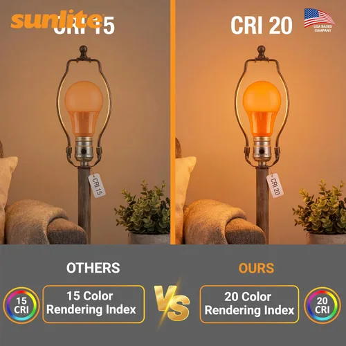 Miniatura 4 de Sunlite A19/3W/O/LED - Foco LED de color A19, 3 W (equivalente a 25 W), base mediana E26, no regulable, certificación UL, 1 unidad (paquete de 1)
