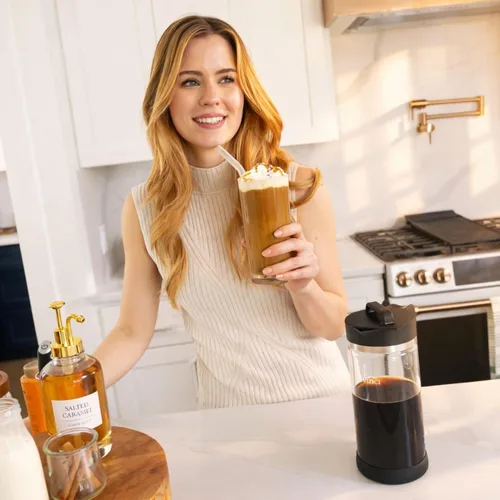 Miniatura 10 de VINCI Express Cold Brew, cafetera eléctrica en frío en 10 minutos, jarra de vidrio, 3 ajustes de fuerza de preparación y ciclo de limpieza, fácil
