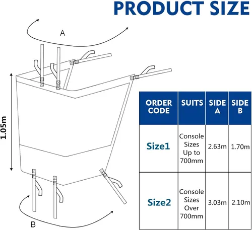 Miniatura 3 de Cubierta Universal T-TOP para Consola de Barco, Parabrisas Transparente, Compatible con Tamaños de Consola de hasta 700mm/27.56