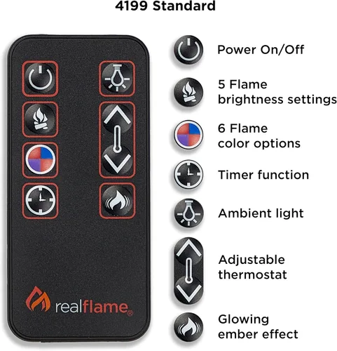 Miniatura 9 de Real Flame Chateau - Chimenea eléctrica de 41 pulgadas con repisa para sala de estar o dormitorio, inserto de chimenea calentador reemplazable