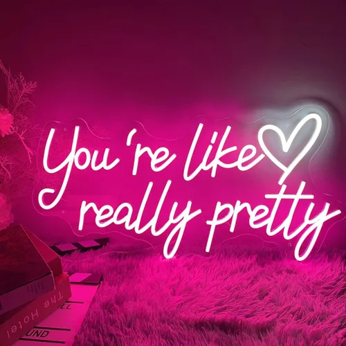 Miniatura 2 de Letrero de neón con texto en inglés "Your are Like Really Pretty Neón", luces LED de neón para dormitorio, cumpleaños, boda, compromiso, fiesta